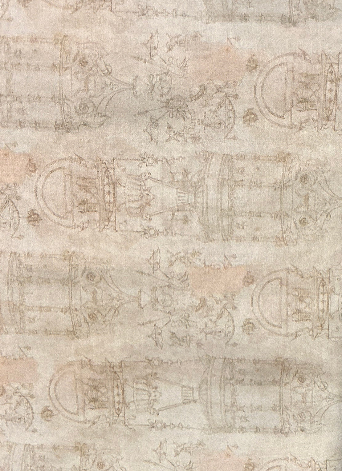 Pink Toile Palette Pink novelty quilting fabric by Tim Holtz for Free Spirit
