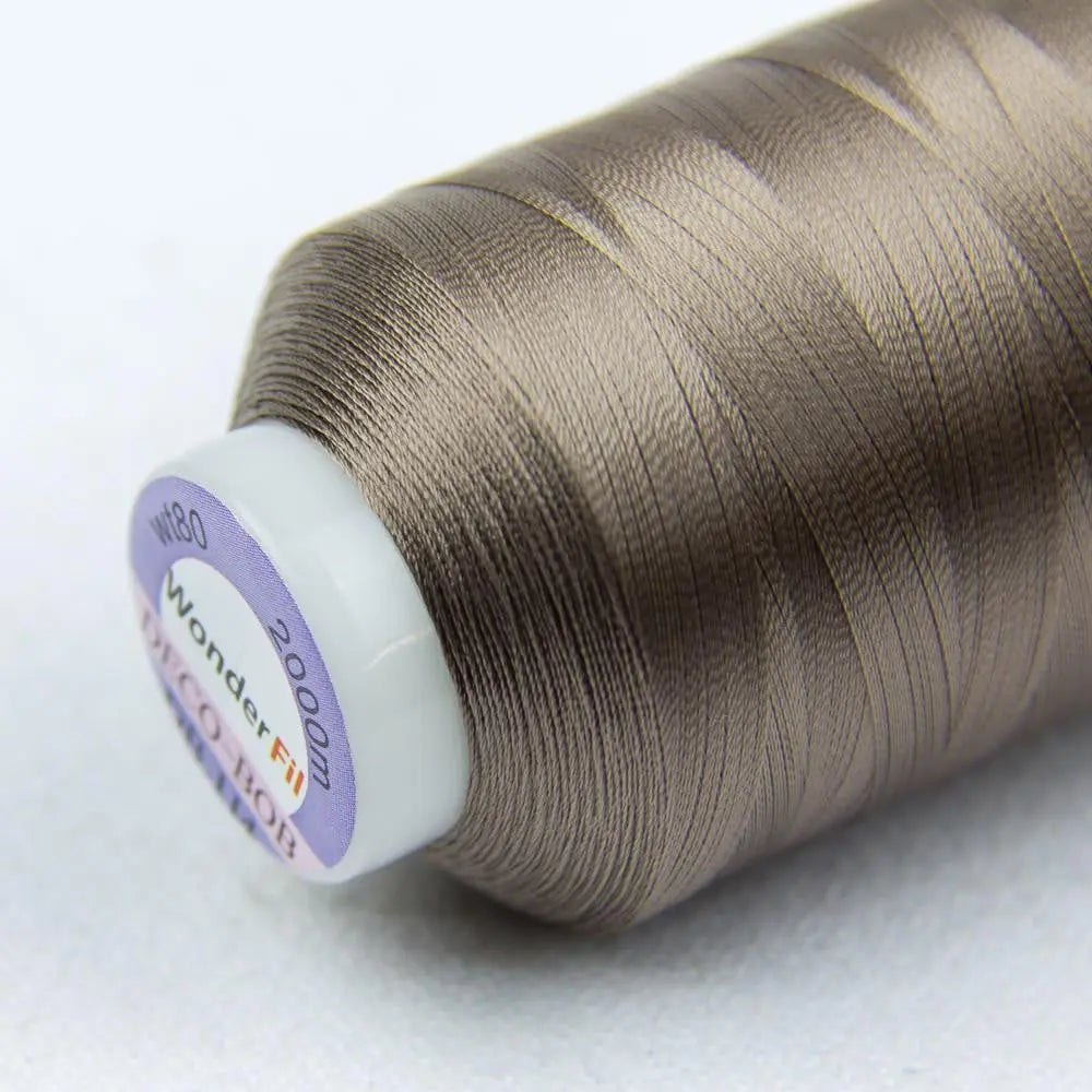 DB114 - DecoBob™ Cottonized Polyester Brown Grey Thread WonderFil USA