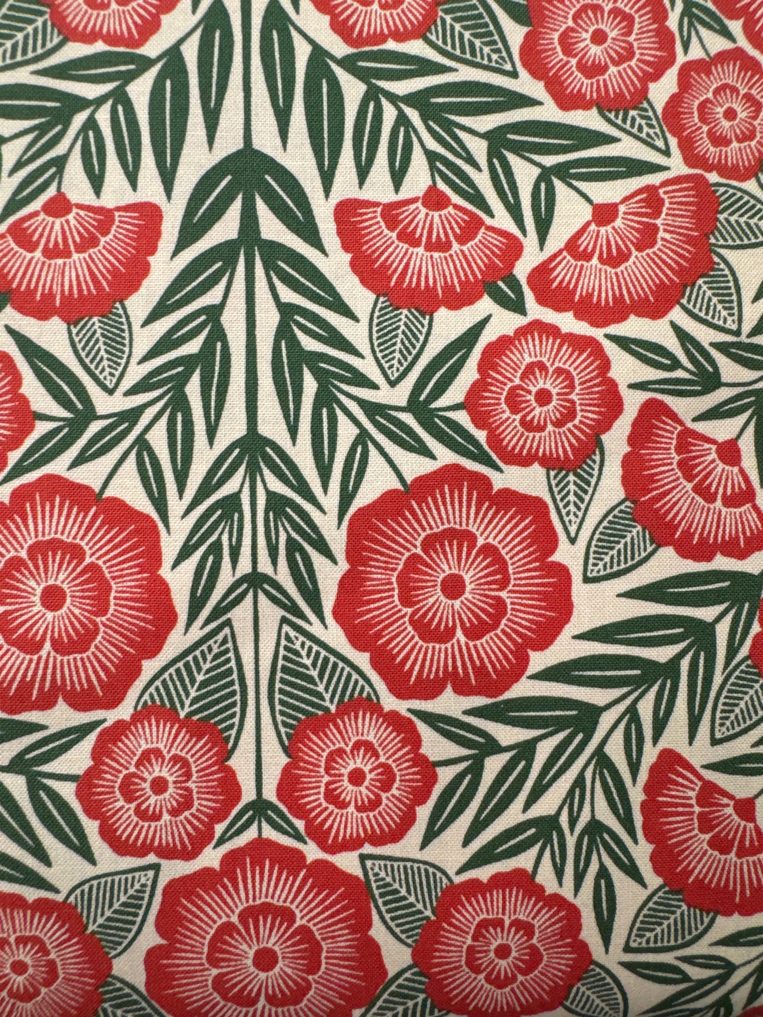 Flower Press Red floral quilting fabric by Moda