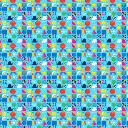 Michael Miller Storm Universe Elements Blue quilting fabric — cosmic print in storm blue
