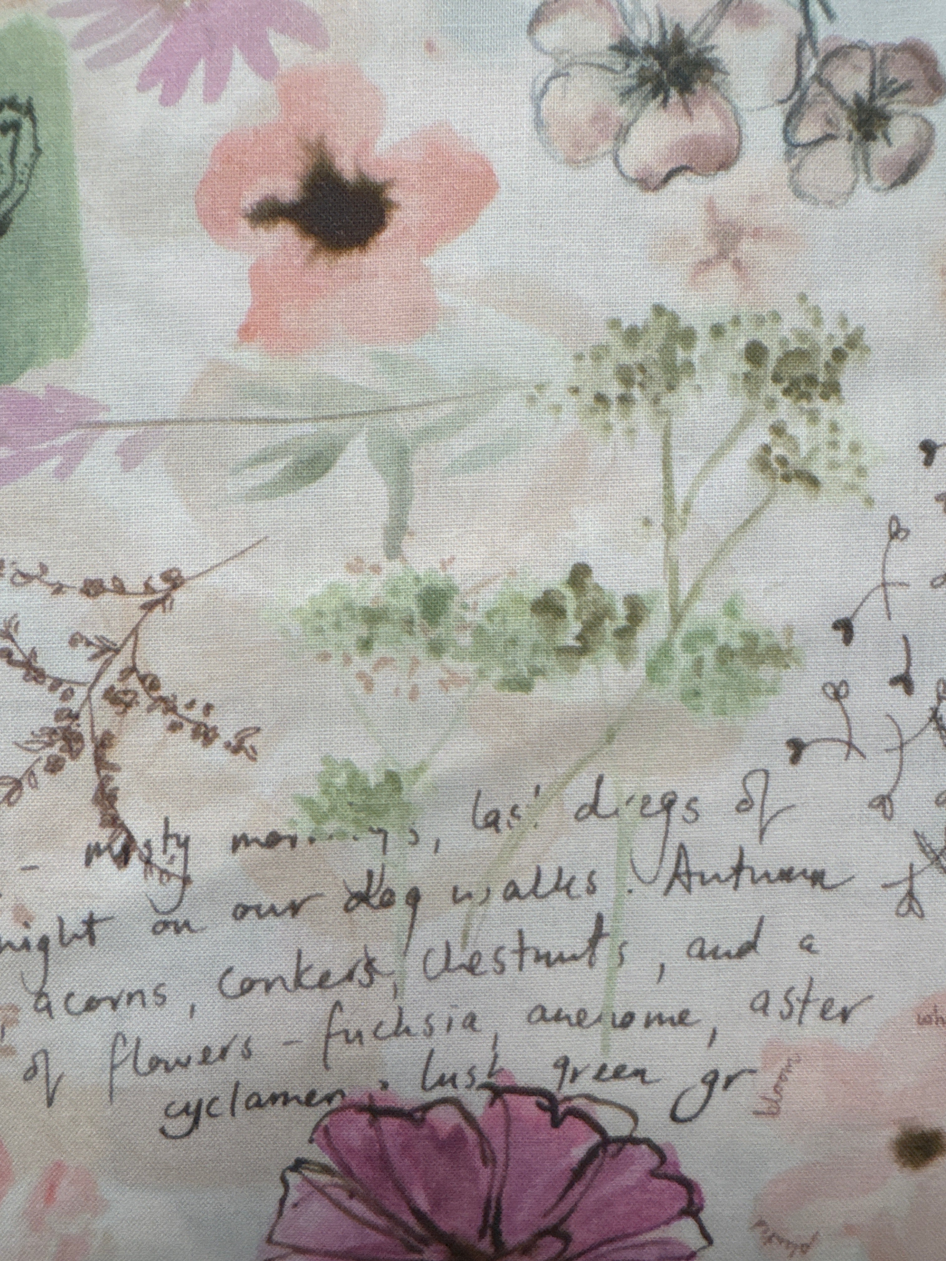 Blooming Lovely Calendar Quotes novelty quilting fabric by Moda