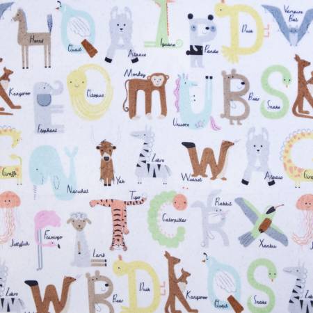 Shannon Fabrics Digital Cuddle Easy As ABC minky fabric in Multi