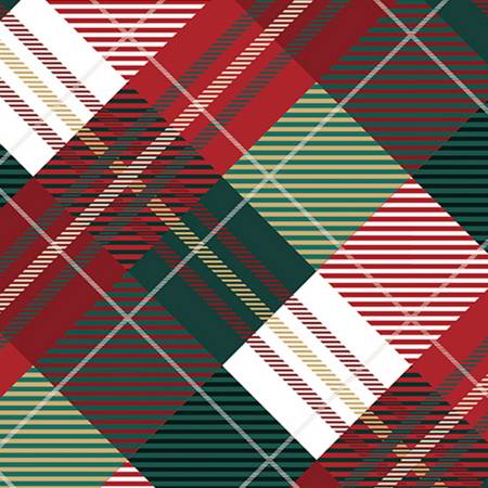 Shannon Fabrics Plaid Tidings Digital Cuddle minky fabric in Multi