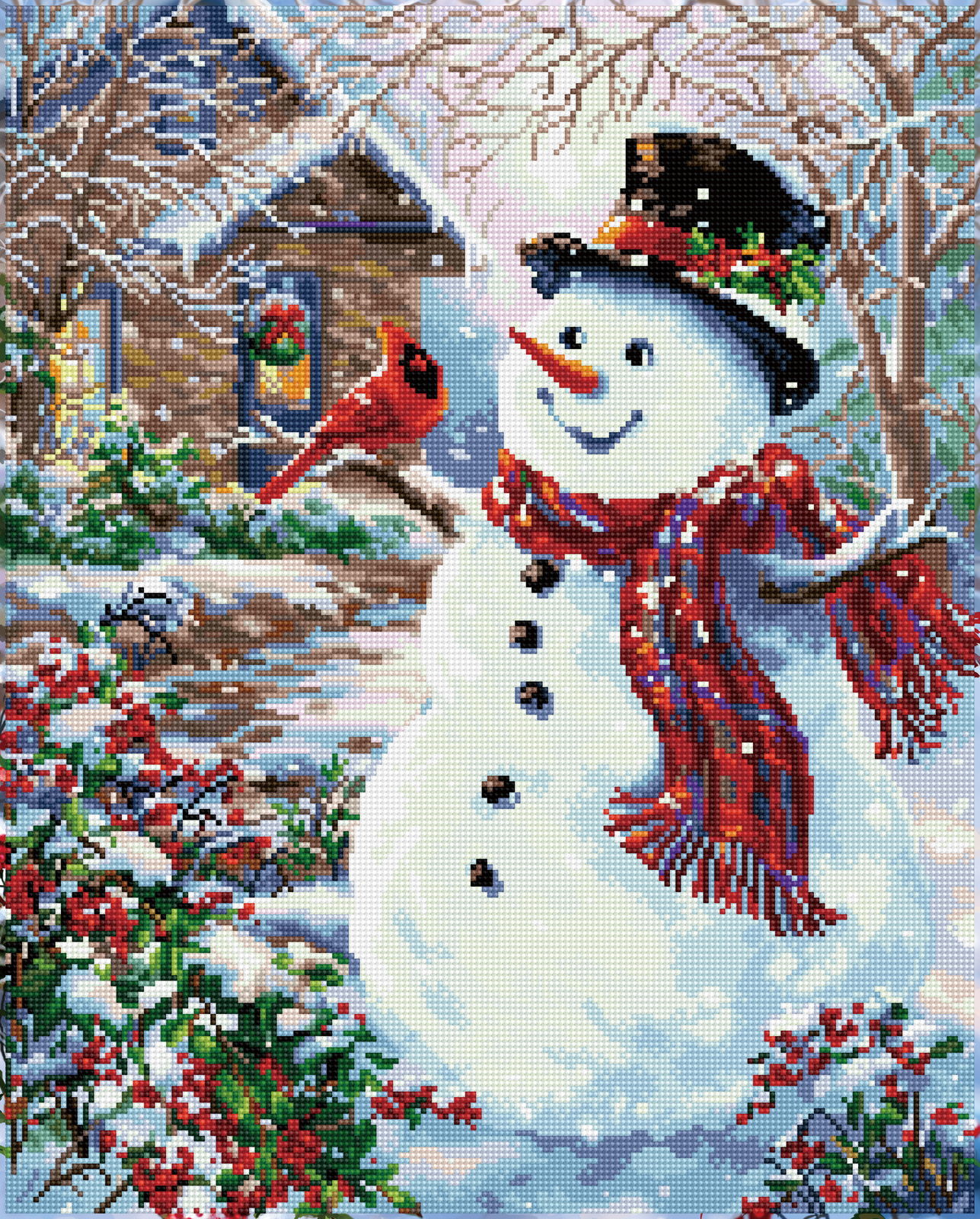 Diamond Dotz Snowman & Feathered Friend - 19.7" x 24.4"