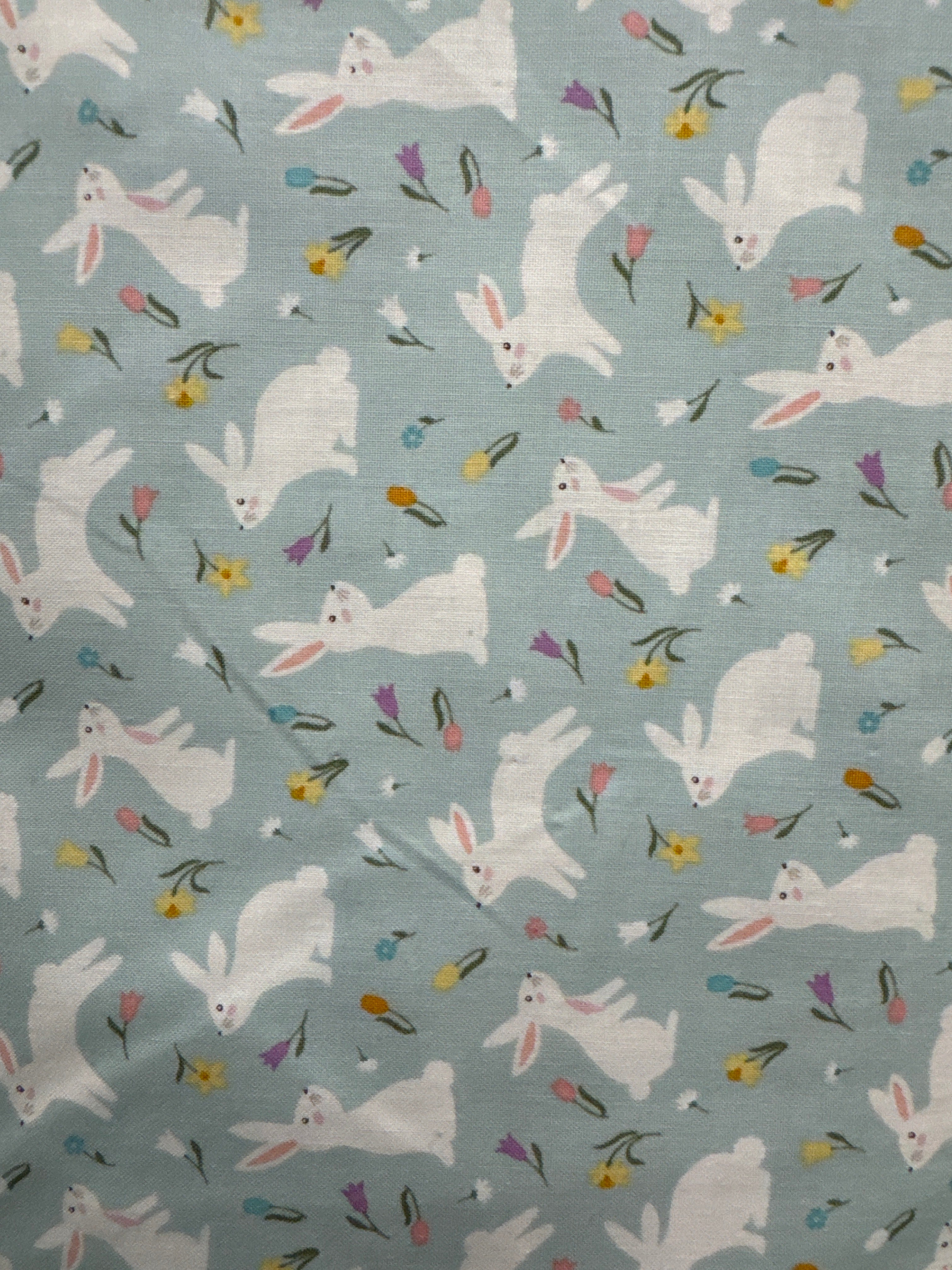 Bunny Trail Powder Blue novelty quilting fabric by Riley Blake
