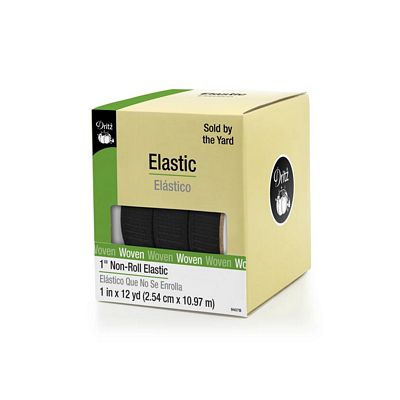 1 inch Non-Roll Elastic, Black, 12 yd Handicraft