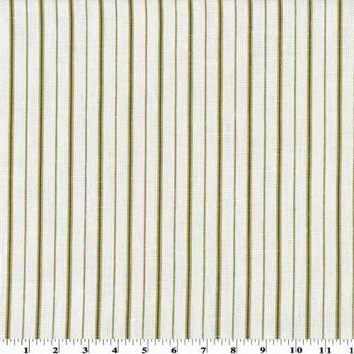 Vintage Linen White Printed Stripe Home Decorating Fabric