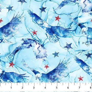Northcott Patriot blue multi eagles patriotic quilting cotton fabric
