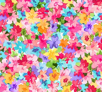 Northcott Inspired multi floral digital print quilting cotton fabric