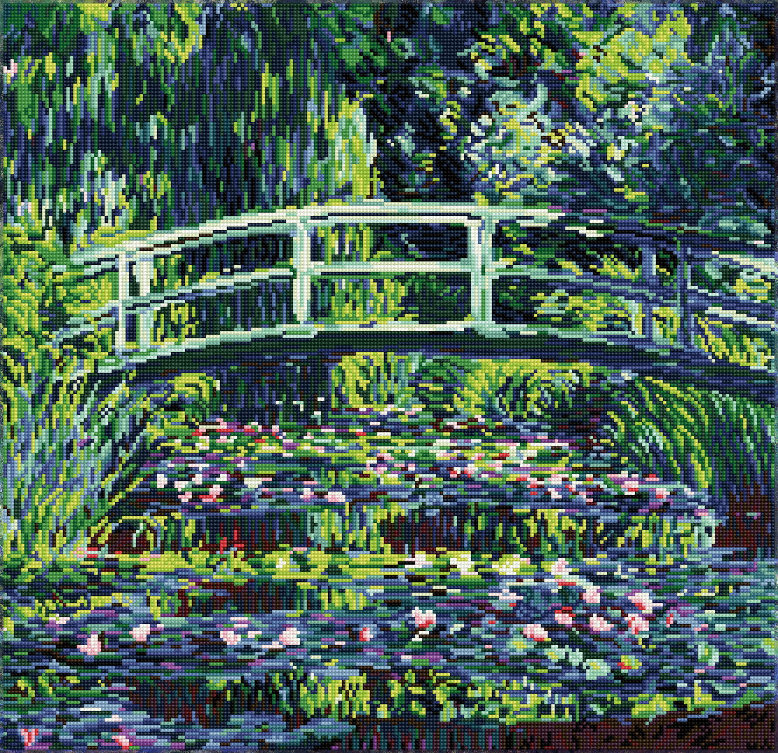 Diamond Dotz Water Lilies and Japanese Bridge - 23.2" x 22.4"