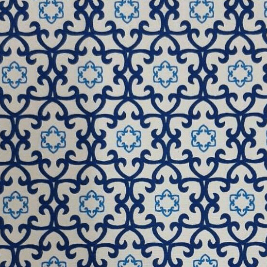 Every Day Prints - Medallion - White/Blue 44" / 45" Fabric Per Yard