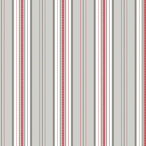 French Romance - Simone Stripe - Pink/Gray 44" / 45" Fabric Per Yard