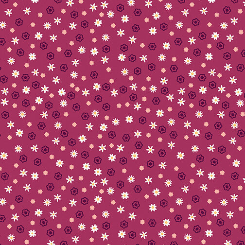 Gathering - Wildflowers - Cherry 44" / 45" Fabric Per Yard