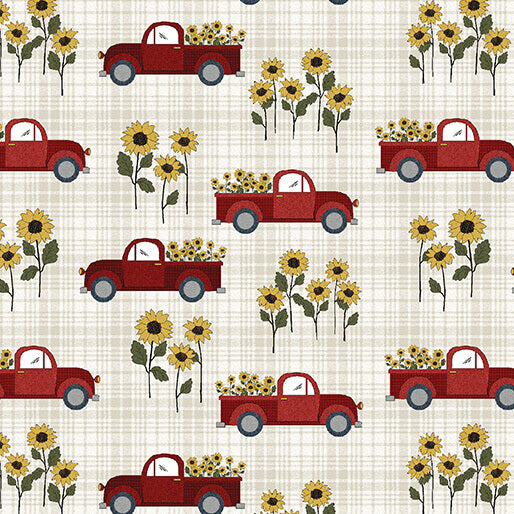 Heartland - Country Road Trucks - Natural 44" / 45" Fabric Per Yard