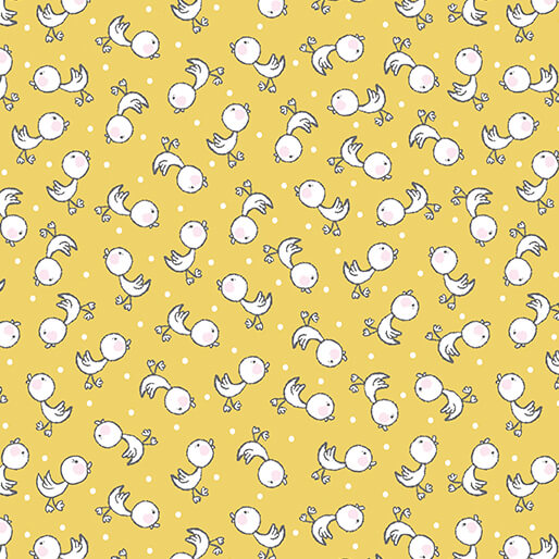 Doodle Baby Flannel - Ducky Love - Yellow 44"/45" Cotton Flannel Fabric per yard