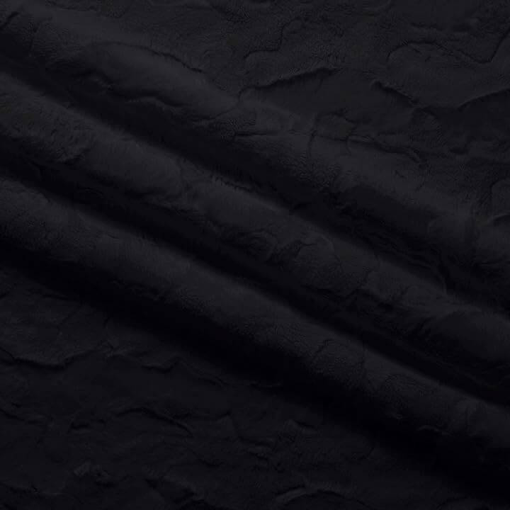 Touch minky solid black plush fabric