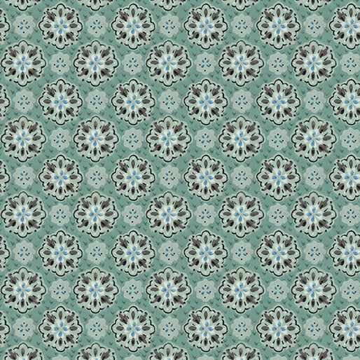 A Heart Led Life - Medallion Magic - Dark Teal 44" / 45" Fabric Per Yard