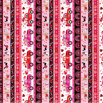 Love You Fur-Ever - Stripe Panel (44"x22")