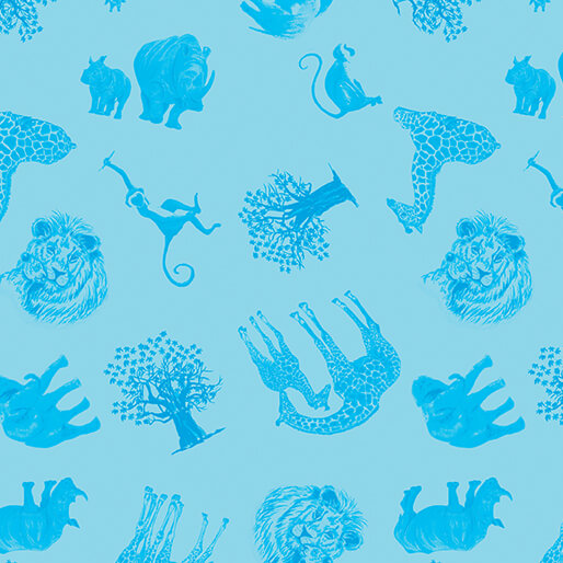 Starlight Safari - Safari Adventure - Turquoise 44" / 45" Fabric Per Yard