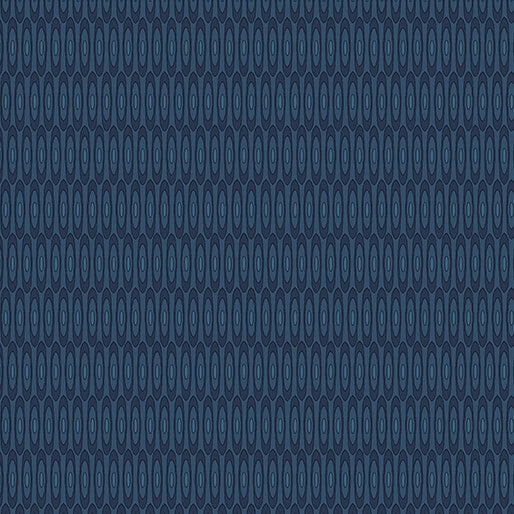 Veranda - Geo - Dark Blue 44" / 45" Fabric Per Yard