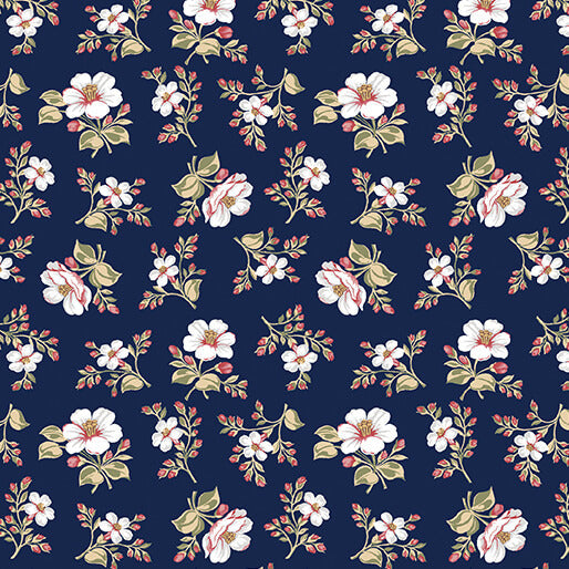 Bandana Medley - Emma - Navy 44" / 45" Fabric Per Yard