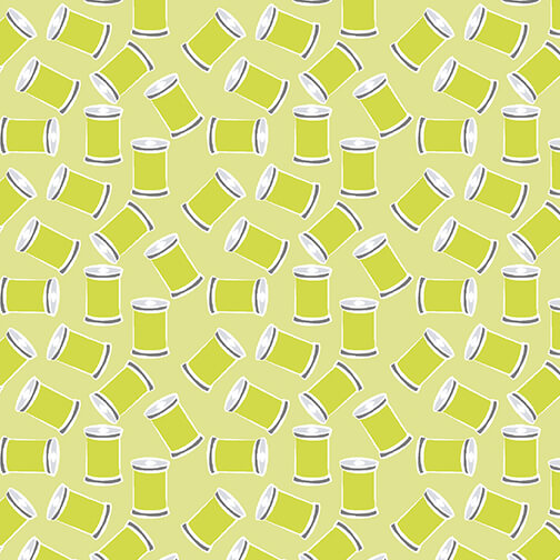 Sew Bloom - Stitch with Love - Light Lime 44" / 45" Fabric Per Yard
