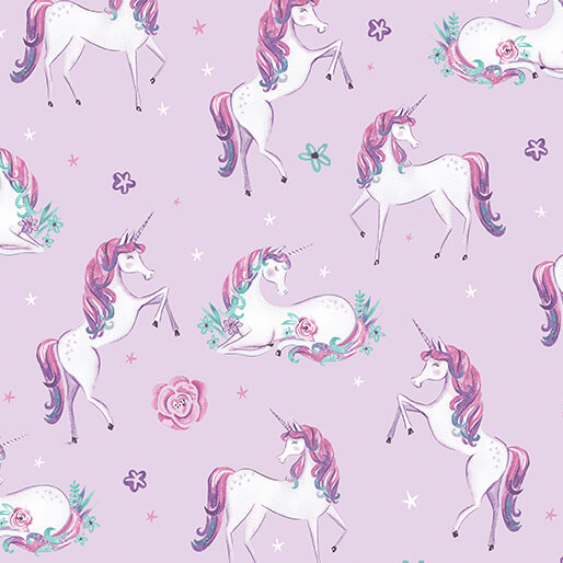 Dreamers - Unicorns - Light Pink 44" / 45" Fabric Per Yard