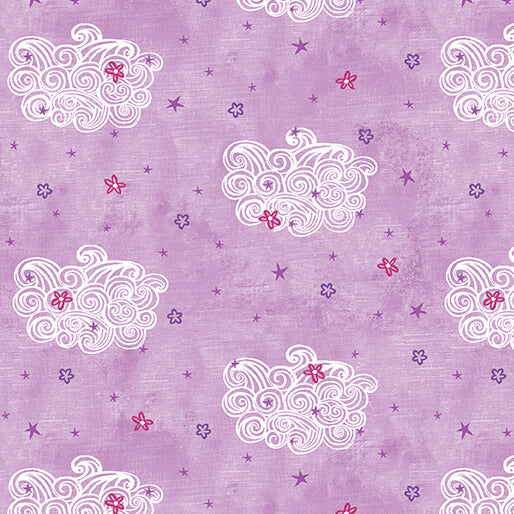 Dreamers - Fantasy Clouds - Lilac 44" / 45" Fabric Per Yard