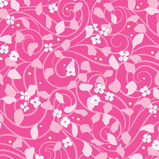 Serenity - Water Lillies - Rose 44" / 45" Fabric Per Yard