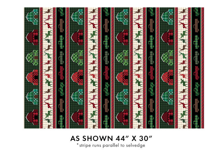Holiday Farmhouse Plaid - Farmhouse Stripe 44" / 45" Fabric Per Yard