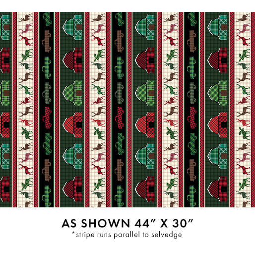Holiday Farmhouse Plaid - Farmhouse Stripe 44" / 45" Fabric Per Yard