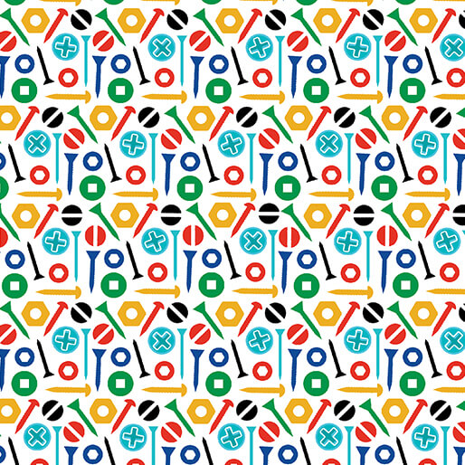 Little Builder - Screws & Bolts 44" / 45" Fabric Per Yard