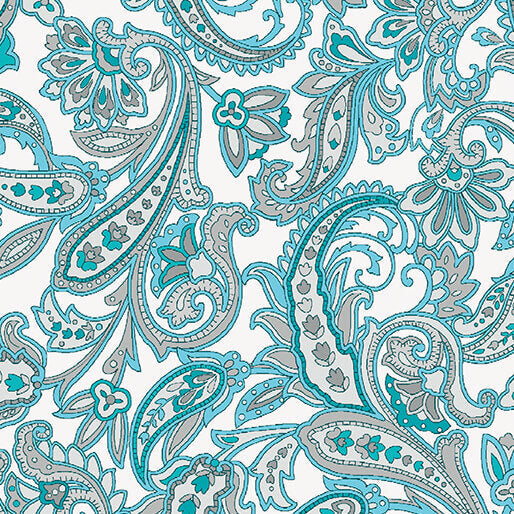 Porch Swing - Bandana Rama - Turquoise 44" / 45" Fabric Per Yard