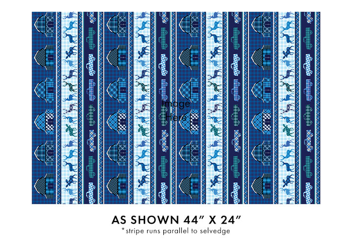 Winter Farm House Plaid - Farmhouse Stripe - Blue 44" / 45" Fabric Per Yard