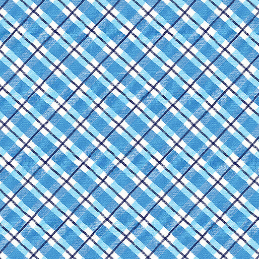 Winter Farm House Plaid - Country Plaid - White/Blue 44" / 45" Fabric Per Yard
