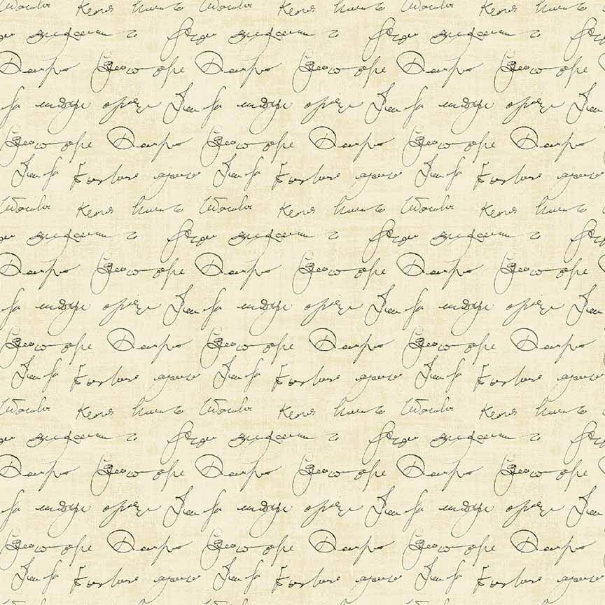 Vintage Perfumery - Hand Signature - Cream 44" / 45" Fabric Per Yard