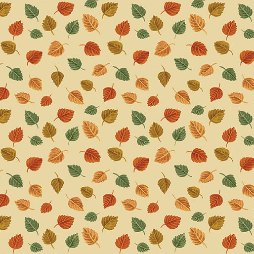 Harvest Gathering - Small Leaves - Light Gold 44" / 45" Fabric Per Yard