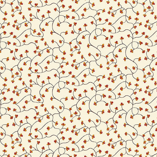 Harvest Gathering - Mini Vine - Cream 44" / 45" Fabric Per Yard