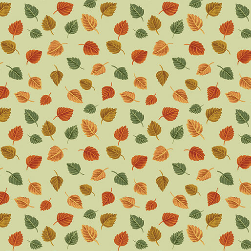 Harvest Gathering - Small Leaves - Light Green 44" / 45" Fabric Per Yard