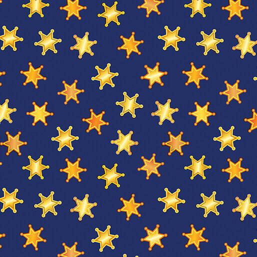 Lil' Buckaroos - Western Stars - Navy 44" / 45" Fabric Per Yard