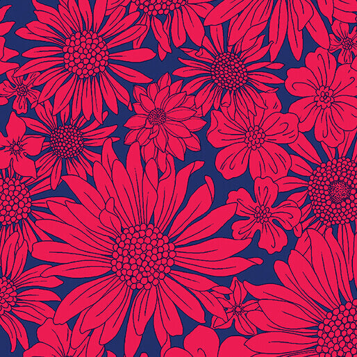 Paradise Park - The Gazebo - Raspberry 44" / 45" Fabric Per Yard