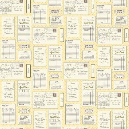 Delightful Department Store - Lunch Date - Yellow 44" / 45" Fabric Per Yard