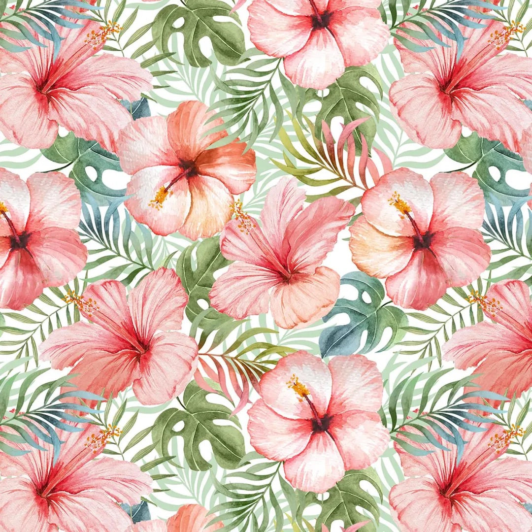 Potpourri of Novelty Tropical Flowers Blush Floral Multi Cotton 44"/45" Fabric Per Yard