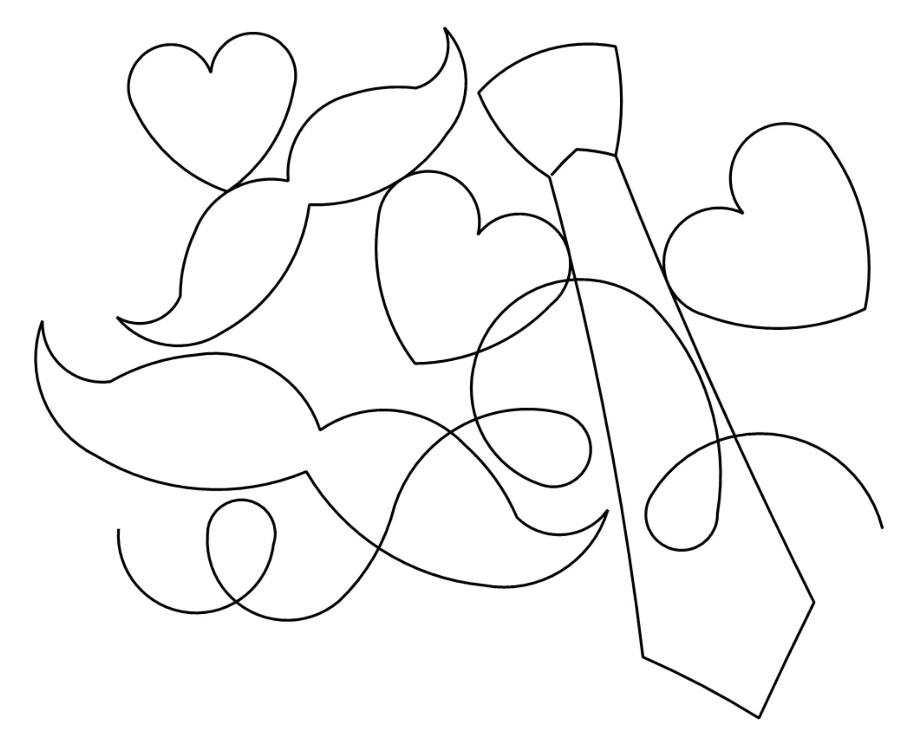 Dad's Day Digital E2E Wildflower Quilting Pantograph Close Up