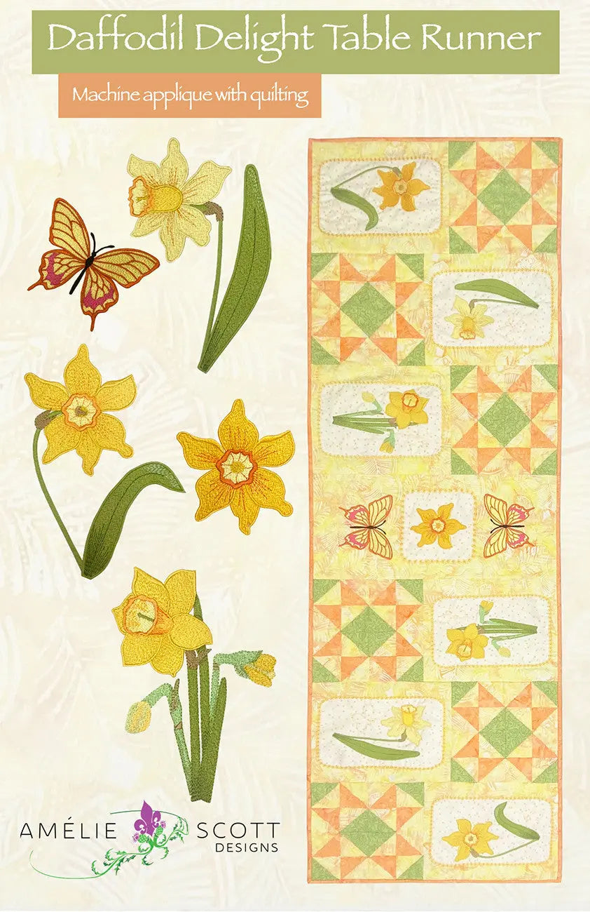 Daffodil Delight Table Runner - Linda's Electric Quilters