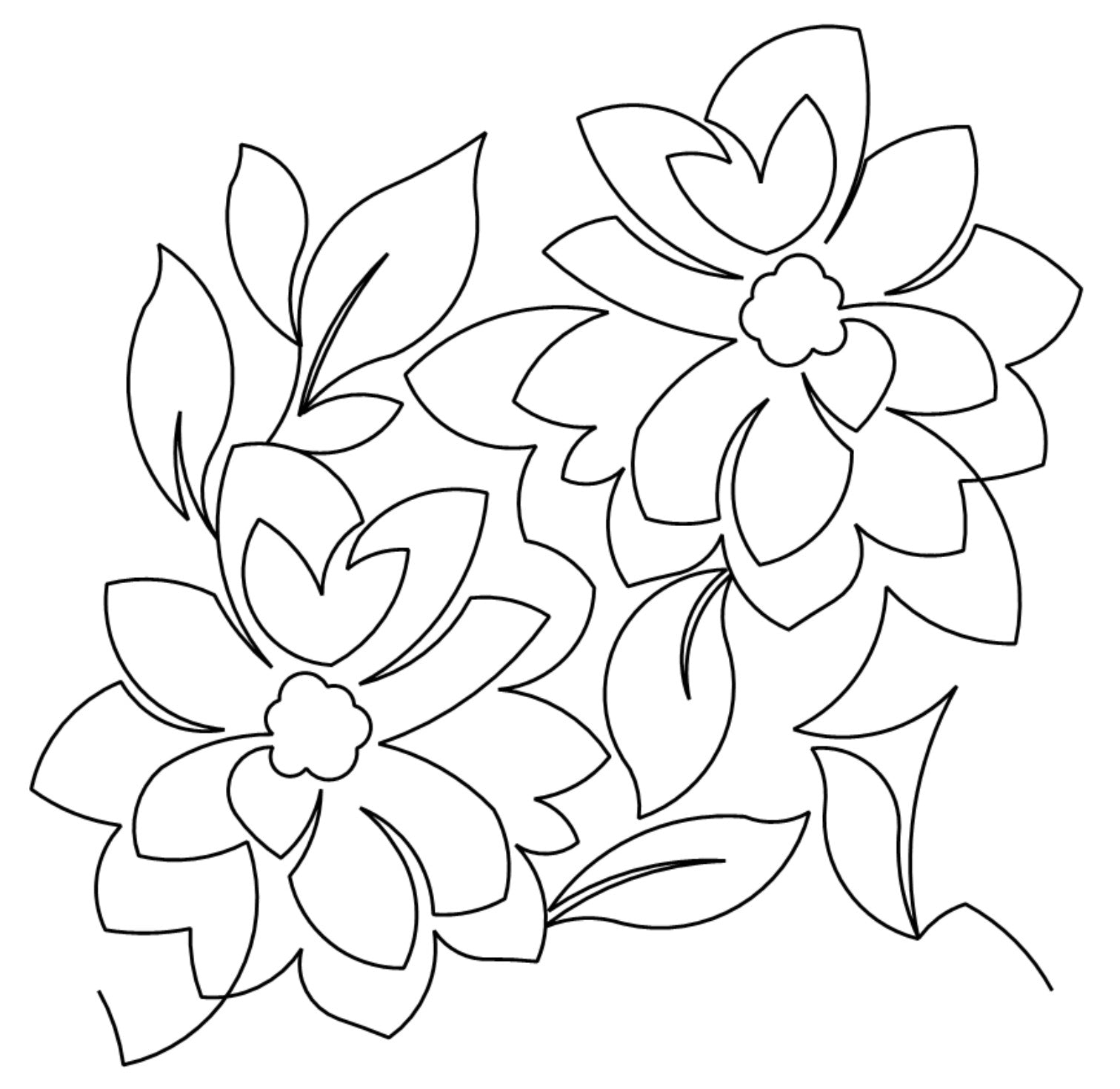 Dahlia Digital E2E Wildflower Quilting Pantograph Close Up