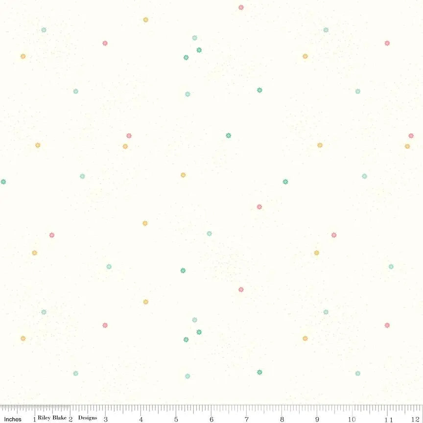 Dainty Daisy on Cloud Pastel Cotton Wideback Fabric per yard Riley Blake Designs