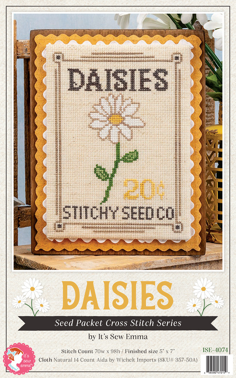 Daisies Seed Packet Cross Stitch Pattern