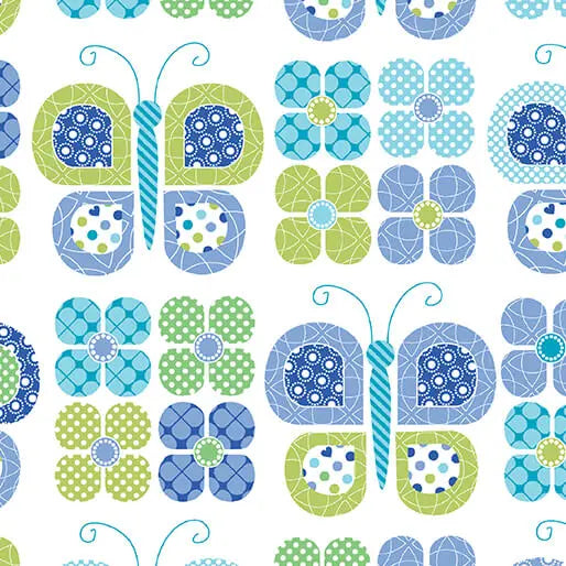 Daisy Up - Turquoise 44" / 45" Fabric Per Yard The Fabric Company