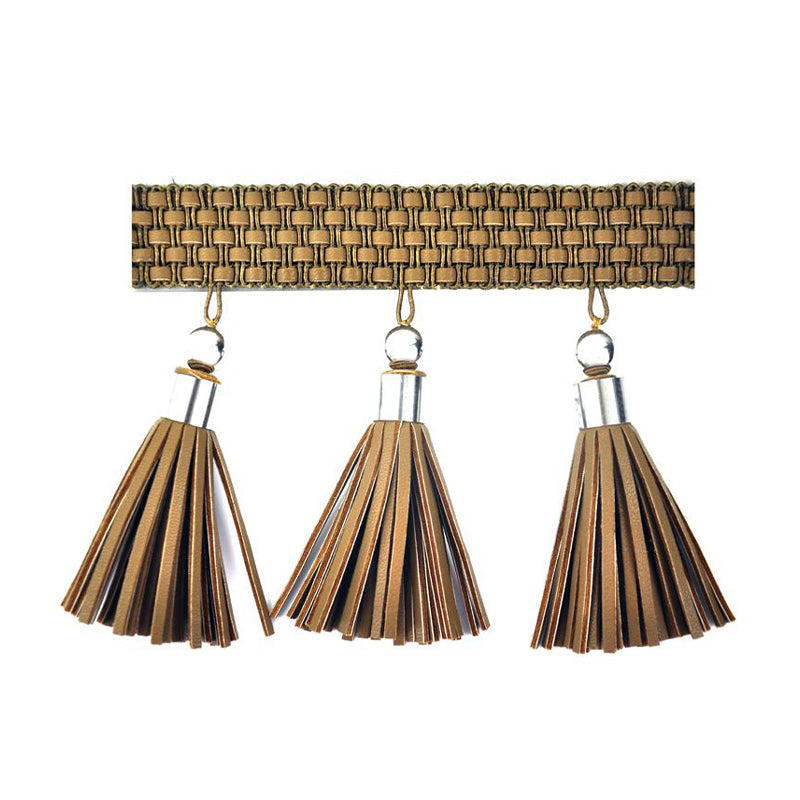 Dakota Collection - 4 1/2" Width Faux Leather Braid with Tassel Fringe-BLF-7778-28
